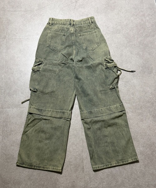 lilful（リルフル）の「【26年春夏新作】ウォッシュ加工 裾ジップアクセント デニムカーゴパンツ（デニムパンツ・レディース・ブルー・M）」の13枚目の写真