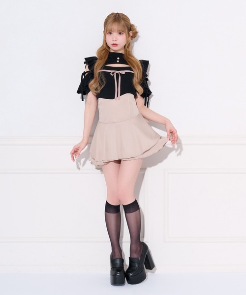 apres jour(アプレジュール)の「フロントオープン配色リボンフリルニット(ニット/セーター・レディース・オフホワイト/ブラック/グレイッシュベージュ・フリー/X-LARGE)」の16枚目の写真