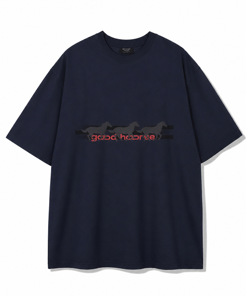 bounDary（バウンダリー）の「グッドホース オーバーサイズ 半袖Tシャツ [ネイビー]（Tシャツ/カットソー・レディース・その他・1/2）」の3枚目の写真