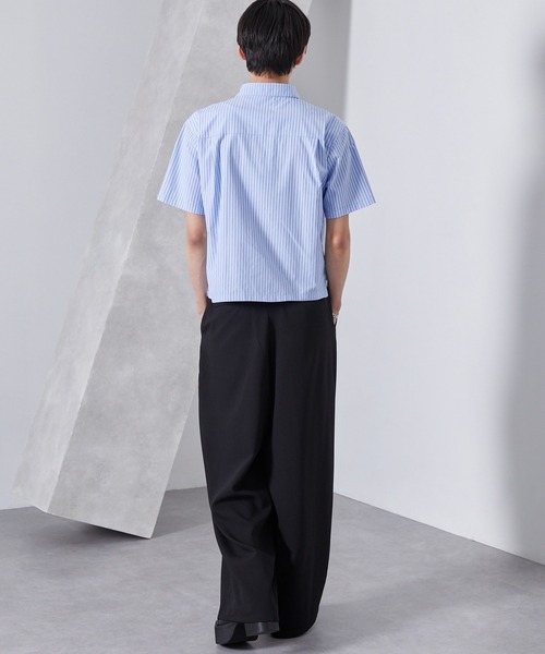 Loose/ルース（ルース）の「ストライプ ショートレースアップシャツ（シャツ/ブラウス・メンズ・ブルー系/グレー系/ホワイト系・L/M/S）」の15枚目の写真