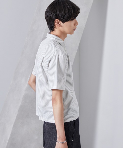 Loose/ルース（ルース）の「ストライプ ショートレースアップシャツ（シャツ/ブラウス・メンズ・ブルー系/グレー系/ホワイト系・L/M/S）」の17枚目の写真