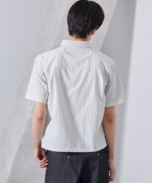 Loose/ルース（ルース）の「ストライプ ショートレースアップシャツ（シャツ/ブラウス・メンズ・ブルー系/グレー系/ホワイト系・L/M/S）」の18枚目の写真