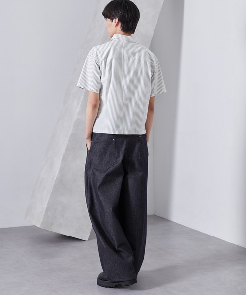 Loose/ルース（ルース）の「ストライプ ショートレースアップシャツ（シャツ/ブラウス・メンズ・ブルー系/グレー系/ホワイト系・L/M/S）」の21枚目の写真