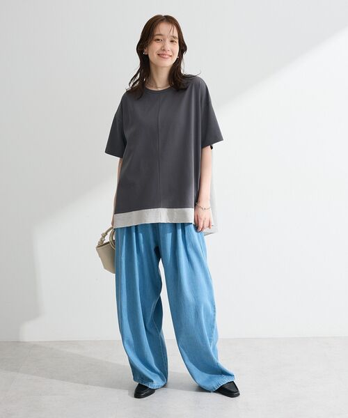 Green Parks(グリーンパークス)の「バックタックドッキングプルオーバー(Tシャツ/カットソー・レディース・ネイビー/ブラック/グレー/オフホワイト・FREE)」の5枚目の写真