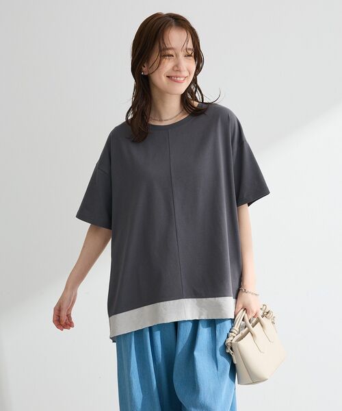 Green Parks(グリーンパークス)の「バックタックドッキングプルオーバー(Tシャツ/カットソー・レディース・ネイビー/ブラック/グレー/オフホワイト・FREE)」の8枚目の写真