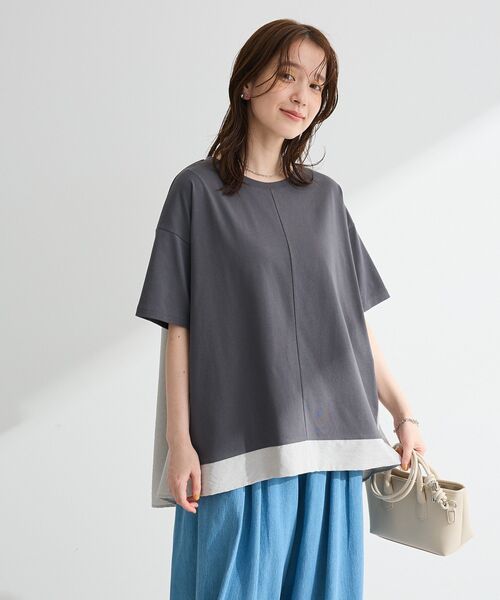 Green Parks(グリーンパークス)の「バックタックドッキングプルオーバー(Tシャツ/カットソー・レディース・ネイビー/ブラック/グレー/オフホワイト・FREE)」の9枚目の写真