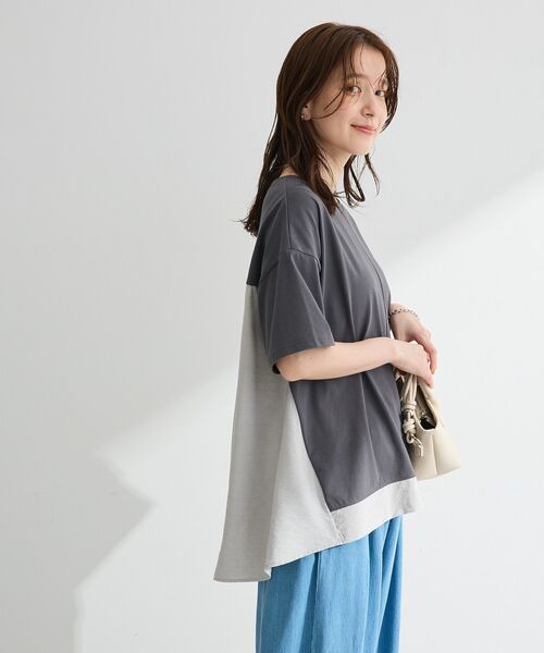 Green Parks(グリーンパークス)の「バックタックドッキングプルオーバー(Tシャツ/カットソー・レディース・ネイビー/ブラック/グレー/オフホワイト・FREE)」の10枚目の写真