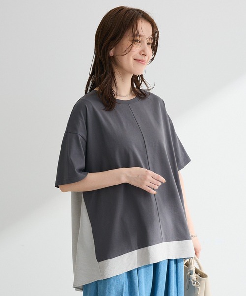 Green Parks(グリーンパークス)の「バックタックドッキングプルオーバー(Tシャツ/カットソー・レディース・ネイビー/ブラック/グレー/オフホワイト・FREE)」の1枚目の写真