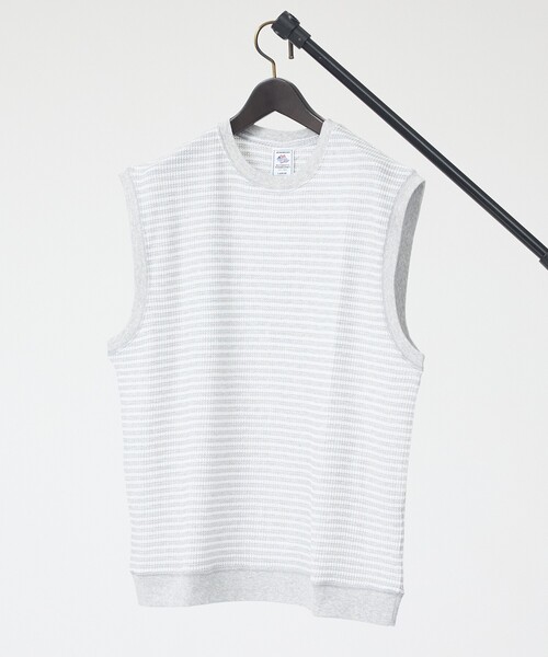 JEMORGAN(ジェーイーモーガン)の「【JEMORGAN/ジェーイーモーガン】ワッフルボーダーベスト/ユニセックス/JF703-22(Tシャツ/カットソー・メンズ・ネイビー/グレー系その他/アイボリー・L/M/XL)」の3枚目の写真