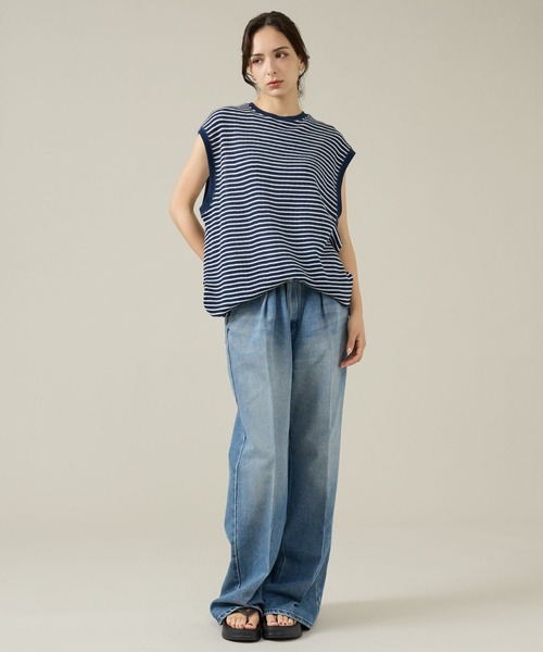 JEMORGAN(ジェーイーモーガン)の「【JEMORGAN/ジェーイーモーガン】ワッフルボーダーベスト/ユニセックス/JF703-22(Tシャツ/カットソー・メンズ・ネイビー/グレー系その他/アイボリー・L/M/XL)」の12枚目の写真