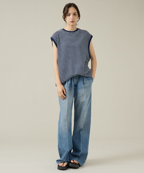 JEMORGAN(ジェーイーモーガン)の「【JEMORGAN/ジェーイーモーガン】ワッフルボーダーベスト/ユニセックス/JF703-22(Tシャツ/カットソー・メンズ・ネイビー/グレー系その他/アイボリー・L/M/XL)」の14枚目の写真