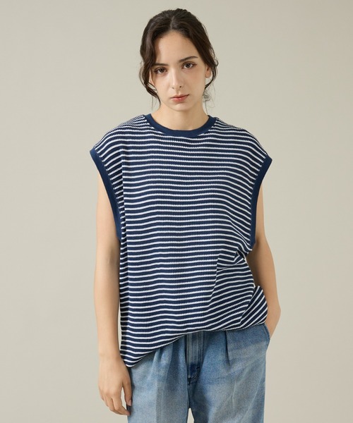 JEMORGAN(ジェーイーモーガン)の「【JEMORGAN/ジェーイーモーガン】ワッフルボーダーベスト/ユニセックス/JF703-22(Tシャツ/カットソー・メンズ・ネイビー/グレー系その他/アイボリー・L/M/XL)」の16枚目の写真
