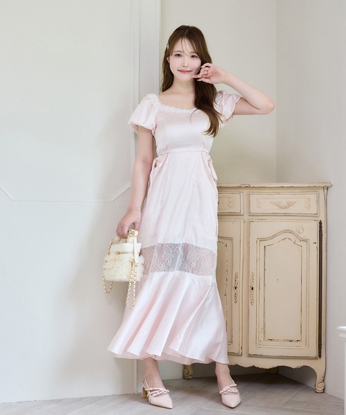 one after another NICE CLAUP(ワンアフターアナザーナイスクラップ)の「【Lace Collection】サイドカットレースワンピース(ワンピース・レディース・ブラック/ブラック系その他/ホワイト系その他/ピンク・FREE)」の4枚目の写真