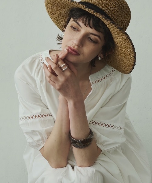 Plumel(プルメル)の「Cotton Caftan Loose Dress / コットンカフタンルーズドレス(ワンピース・レディース・ベージュ/ホワイト/ブラック・MEDIUM)」の1枚目の写真
