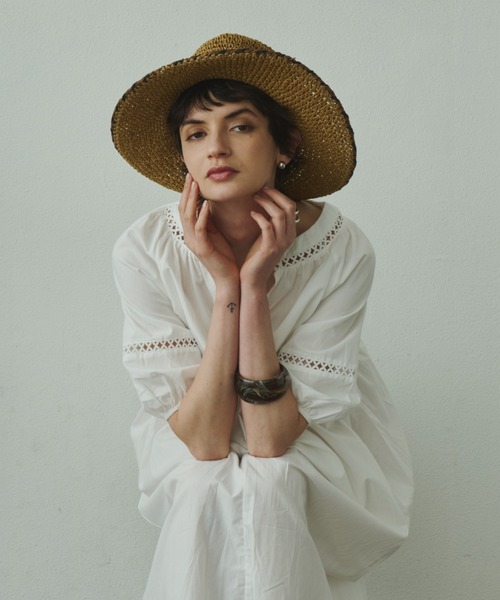 Plumel(プルメル)の「Cotton Caftan Loose Dress / コットンカフタンルーズドレス(ワンピース・レディース・ベージュ/ホワイト/ブラック・MEDIUM)」の7枚目の写真