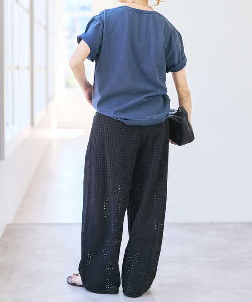 Spick & Span（スピックアンドスパン）の「《セットアップ可》カットワークエンブロイダリー2タックパンツ（その他パンツ・レディース・ホワイト系その他/ブラック・36/38）」の7枚目の写真