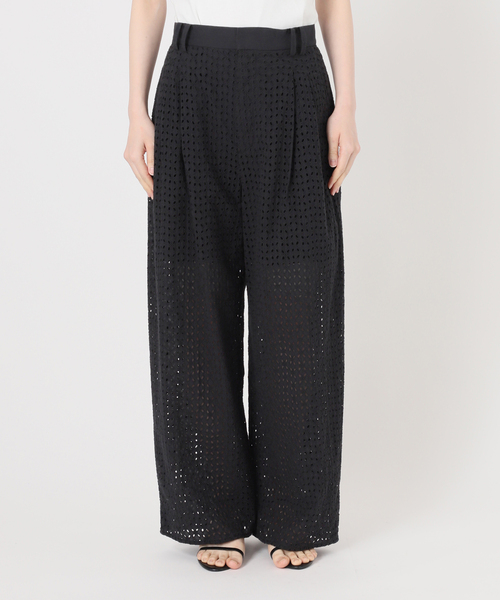 Spick & Span（スピックアンドスパン）の「《セットアップ可》カットワークエンブロイダリー2タックパンツ（その他パンツ・レディース・ホワイト系その他/ブラック・36/38）」の13枚目の写真