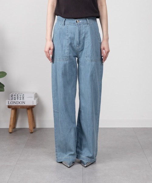 RCD(アールシーディー)の「ライトオンスデニムワイドベイカーパンツ(デニムパンツ・レディース・ブルー/ワンウォッシュ・3L/M/4L/LL/L)」の12枚目の写真