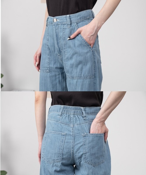 RCD(アールシーディー)の「ライトオンスデニムワイドベイカーパンツ(デニムパンツ・レディース・ブルー/ワンウォッシュ・3L/M/4L/LL/L)」の10枚目の写真
