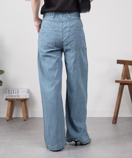 RCD(アールシーディー)の「ライトオンスデニムワイドベイカーパンツ(デニムパンツ・レディース・ブルー/ワンウォッシュ・3L/M/4L/LL/L)」の17枚目の写真