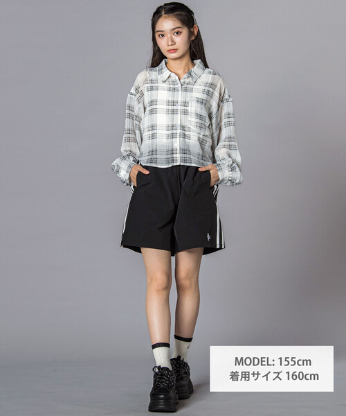 ZIDDY(ジディ)の「シアー短丈チェックシャツ&タンクトップスセット(130~160cm)(シャツ/ブラウス・キッズ・ホワイト系その他・130cm/140cm/FREE/150cm)」の19枚目の写真