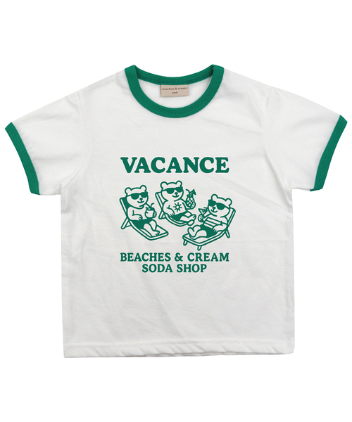 BEACHESAND CREAM KIDS(ビーチスアンドクリームキッズ)の「バカンスリンガーティーシャツ-グリーン(Tシャツ/カットソー・レディース・グリーン・SMALL/MEDIUM/LARGE)」の1枚目の写真