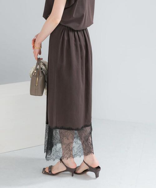 URBAN RESEARCH ROSSO WOMEN（アーバンリサーチ　ロッソ）の「レースドッキングリネンスカート（スカート・レディース・ライトベージュ/ブラウン系その他・FREE）」の5枚目の写真