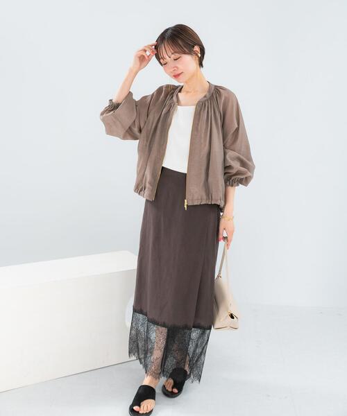 URBAN RESEARCH ROSSO WOMEN（アーバンリサーチ　ロッソ）の「レースドッキングリネンスカート（スカート・レディース・ライトベージュ/ブラウン系その他・FREE）」の8枚目の写真