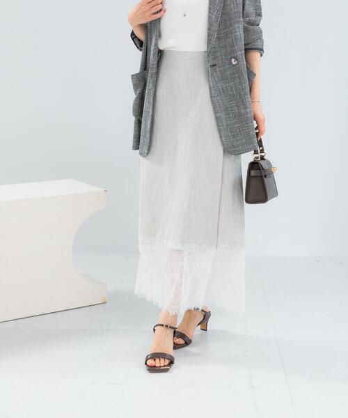 URBAN RESEARCH ROSSO WOMEN（アーバンリサーチ　ロッソ）の「レースドッキングリネンスカート（スカート・レディース・ライトベージュ/ブラウン系その他・FREE）」の11枚目の写真
