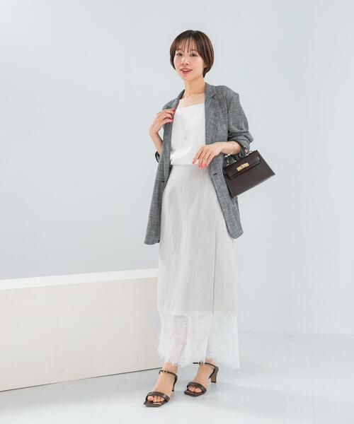 URBAN RESEARCH ROSSO WOMEN（アーバンリサーチ　ロッソ）の「レースドッキングリネンスカート（スカート・レディース・ライトベージュ/ブラウン系その他・FREE）」の12枚目の写真