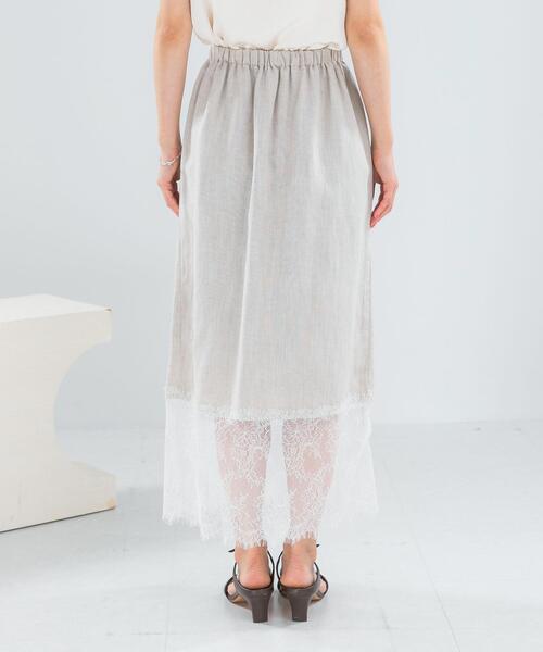 URBAN RESEARCH ROSSO WOMEN（アーバンリサーチ　ロッソ）の「レースドッキングリネンスカート（スカート・レディース・ライトベージュ/ブラウン系その他・FREE）」の16枚目の写真