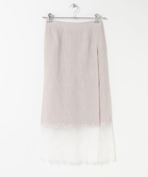 URBAN RESEARCH ROSSO WOMEN（アーバンリサーチ　ロッソ）の「レースドッキングリネンスカート（スカート・レディース・ライトベージュ/ブラウン系その他・FREE）」の18枚目の写真