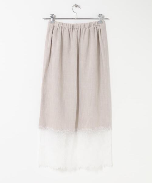 URBAN RESEARCH ROSSO WOMEN（アーバンリサーチ　ロッソ）の「レースドッキングリネンスカート（スカート・レディース・ライトベージュ/ブラウン系その他・FREE）」の20枚目の写真