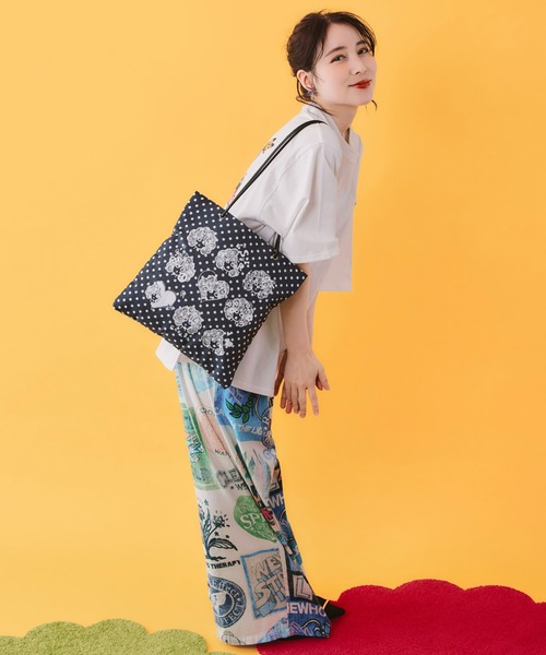 ScoLar(スカラー)の「662436:ドット×スカラーちゃん柄トートバッグ(トートバッグ・レディース・ブラウン/カーキ/ブラック/オフホワイト・FREE)」の5枚目の写真