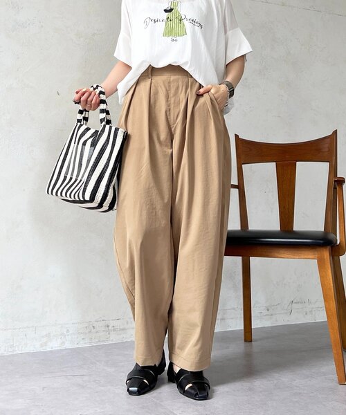 un dix cors(アンディコール)の「ストレッチコクーンパンツ(その他パンツ・レディース・ブラック/ベージュ/グレイッシュベージュ・FREE)」の2枚目の写真