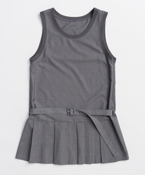 MAISON SPECIAL(メゾンスペシャル)の「Pleated Mini Jumper Skirt/プリーツミニジャンパースカート(チュニック・レディース・ブラック/グレー・FREE)」の9枚目の写真