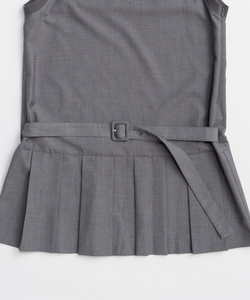 MAISON SPECIAL(メゾンスペシャル)の「Pleated Mini Jumper Skirt/プリーツミニジャンパースカート(チュニック・レディース・ブラック/グレー・FREE)」の10枚目の写真