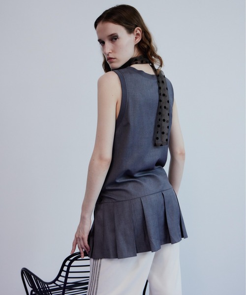 MAISON SPECIAL(メゾンスペシャル)の「Pleated Mini Jumper Skirt/プリーツミニジャンパースカート(チュニック・レディース・ブラック/グレー・FREE)」の8枚目の写真