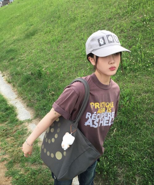 LENGAGEMENT(ランガージュマン)の「Hell Raising Salt Wash Crop Short Sleeve T-Shirt (Mocha)(Tシャツ/カットソー・レディース・モカ・1/2)」の7枚目の写真