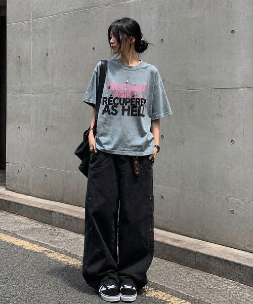 LENGAGEMENT(ランガージュマン)の「Hell Raising Salt Wash Crop Short Sleeve T-Shirt (Mocha)(Tシャツ/カットソー・レディース・モカ・1/2)」の11枚目の写真