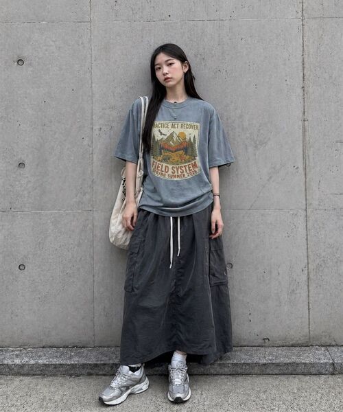 LENGAGEMENT(ランガージュマン)の「Hell Raising Salt Wash Crop Short Sleeve T-Shirt (Mocha)(Tシャツ/カットソー・レディース・モカ・1/2)」の15枚目の写真