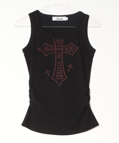 .KOM(ドットコム)の「A'GEM/9 × .kom 『.KOM/ドットケーオーエム』Cross Print Tank Top /クロスプリントタンクトップ(タンクトップ・レディース・ホワイト/ブラック・M)」の11枚目の写真