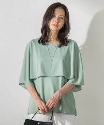 ケープ風カットジョーゼットプルオーバー