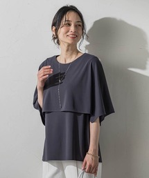 ケープ風カットジョーゼットプルオーバー