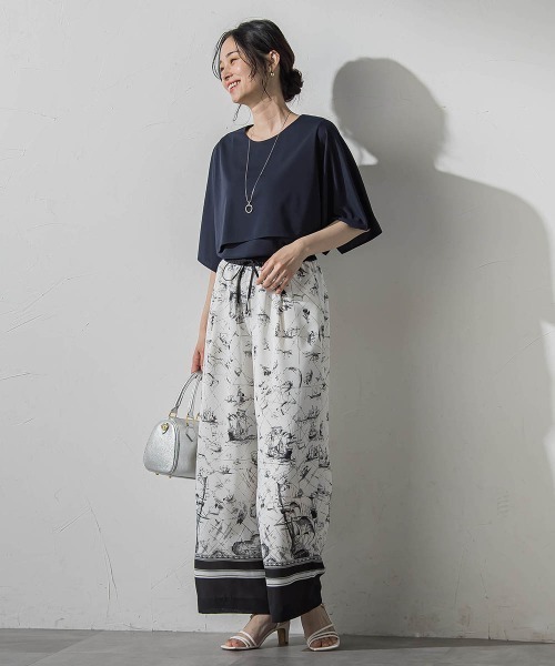 LAUTREAMONT（ロートレアモン）の「ケープ風カットジョーゼットプルオーバー（Tシャツ/カットソー・レディース・グリーン系その他/チャコールグレー/ホワイト/ネイビー・9号）」の19枚目の写真