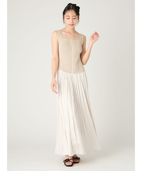 FRAY I.D(フレイアイディー)の「コルセットデザインニットコンビワンピース(ワンピース・レディース・ベージュ/ブラウン/ブラック・1/0)」の4枚目の写真