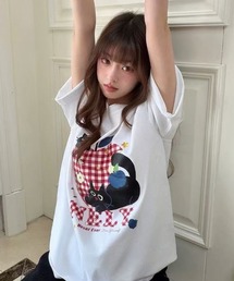 【2color】アニマルロゴプリントTシャツ