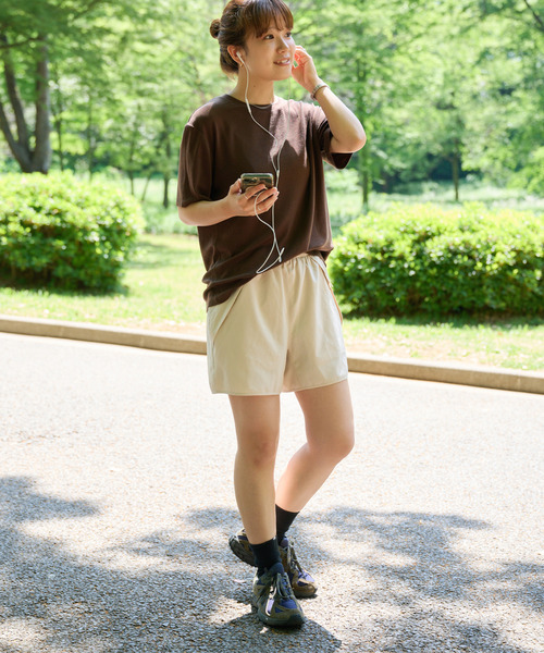 OUTDOOR PRODUCTS(アウトドアプロダクツ)の「ULT SPORTS RUNNIN' SHORTS(その他パンツ・レディース・ベージュ/チャコールグレー・FREE)」の3枚目の写真