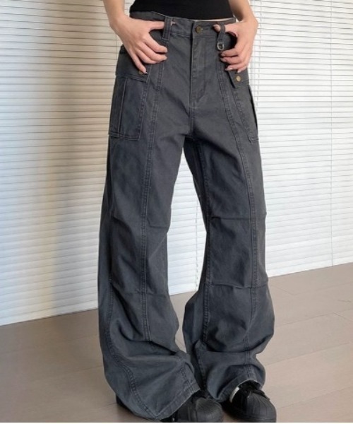 LAMPOON(ランプーン)の「フレアカーゴパンツ(カーゴパンツ・レディース・グレー/ベージュ・MEDIUM/LARGE/SMALL)」の9枚目の写真