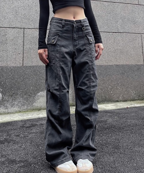 LAMPOON(ランプーン)の「フレアカーゴパンツ(カーゴパンツ・レディース・グレー/ベージュ・MEDIUM/LARGE/SMALL)」の10枚目の写真